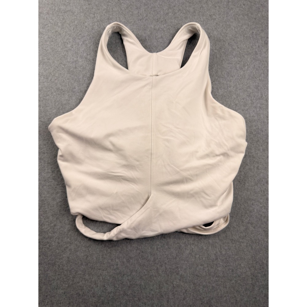 Athleta Cream High Neck Keyhole Racerback Sports Bra Plus Size 1X
